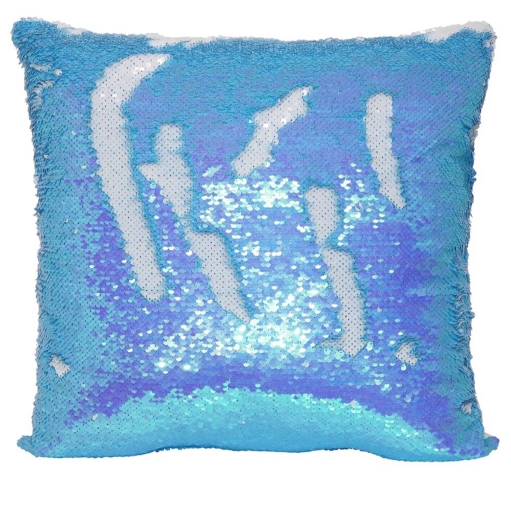 NWT Sequin mermaid pillows decorations blue teal silver purple pink